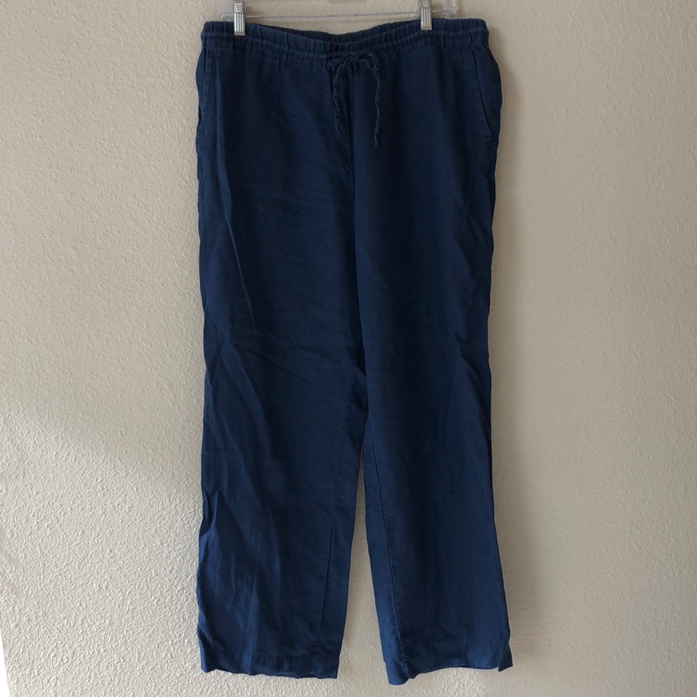 Charter Club Blue Linen Pants Size L